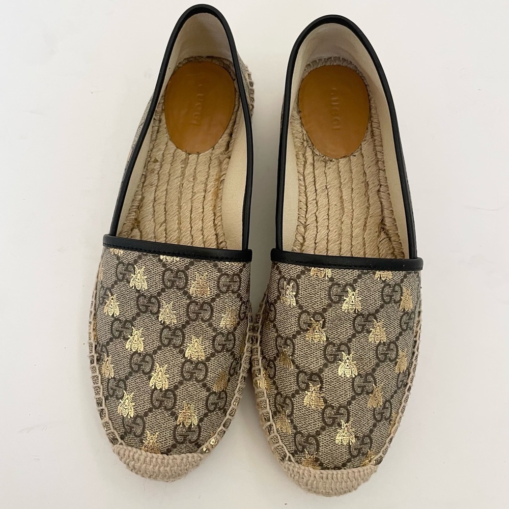 Gucci Beige and Black Espadrilles